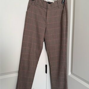 Zara Checkered Pants - Brown